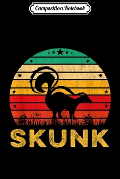 Composition Notebook: Funny Skunk Sunset Retro Vintage Animal Nature Lover Gift  Journal/Notebook Blank Lined Ruled 6x9 100 Pages