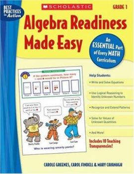 Paperback Algebra Readiness Made Easy: Grade 1: An Essential Part of Every Math Curriculum [With 10 Full-Color Transparencies] Book