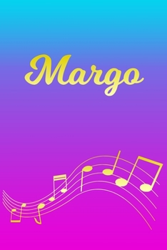 Margo: Sheet Music Note Manuscript Notebook Paper | Pink Blue Gold  Personalized Letter M Initial Custom First Name Cover | Musician Composer ... Notepad Notation Guide | Compose Write Songs