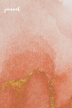 Paperback Journal: 105 Undated Pages: Stunning Orange & Gold Watercolor Inspired Design: Paperback Book