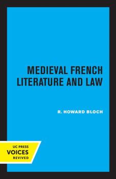 Paperback Medieval French Literature and Law Book