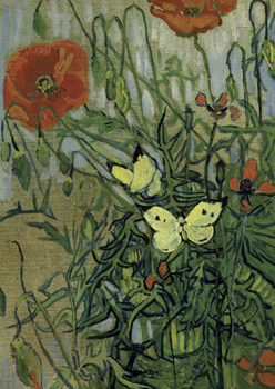 Paperback Van Gogh's Butterflies and Poppies Notebook Book