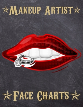 Makeup Artist Face Charts: Makeup cards to paint the face directly on paper with real make-up - Ideal for: professional make-up artists, vloggers and cosplay influencers - 150 cards - Size 8,5x11