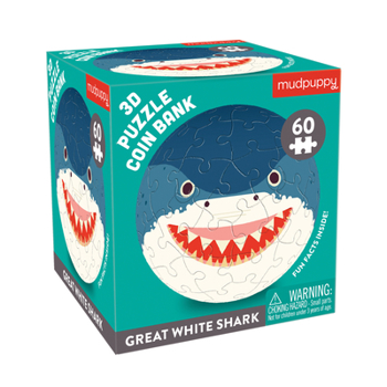 Toy Great White Shark 3D Puzzle Coin Bank Book