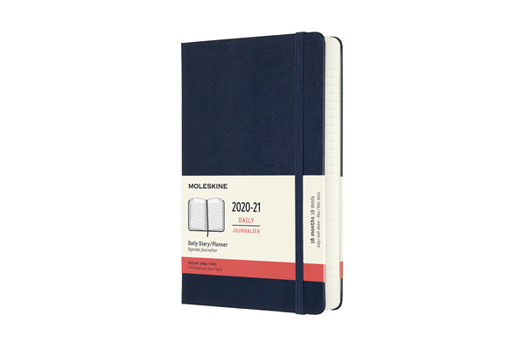 Calendar Moleskine 2020-21 Daily Planner, 18m, Large, Sapphire Blue, Hard Cover (5 X 8.25) Book