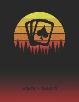 Monthly Planner: Poker Player | 2 Year Planning for Jan 2020 to Dec 2021 | Retro Vintage Sunset Cover | January 20 - December 21 | Planning Organizer ... | Plan Days, Set Goals & Get Stuff Done