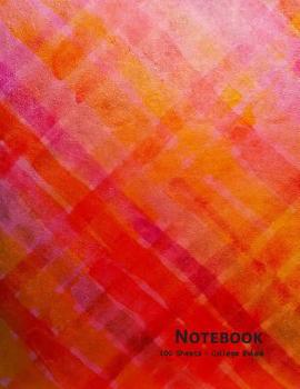 Paperback Notebook: Orange and Red Crosshatch - 100 Sheets - College Ruled (8.5 x 11) Book