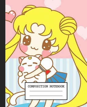 Notebook: Anime Japan Sailor Moon Soft Glossy Cover Graph Paper Pages Book 7.5 x 9.25 Inches 110 Pages