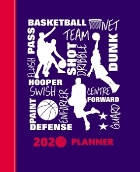 Paperback Basketball Coach: 2020 Monthly Planner - Meeting Agenda Notes - Game Plan Sheets - Court Diagrams - Notebook Book