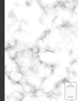 5x5 Graph Paper: 150 Pages Single Subject Grid Paper Notebook | Large 8.5 x 11 Coordinate Ruled  | Black White Marble Look Cover