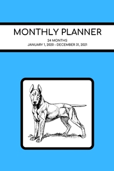 Paperback Monthly Planner: Bull Terrier; 24 months; January 1, 2020 - December 31, 2021; 6" x 9" Book