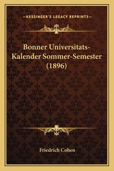 Bonner Universitats-Kalender Sommer-Semester (1896)