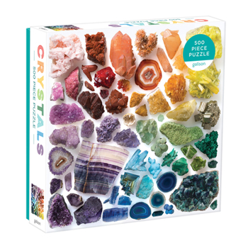 Galison Rainbow Crystals Puzzle, 500 Pieces, 20”x20” – Features an Array of Crystals and Gems in a Mesmerizing Rainbow of Color – Challenging, Perfect for Family Fun