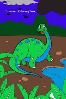 Paperback Dinosaur Coloring Book: Medium Size 6x9 inch For Boys and Girls 35 Coloring Pages with Dinosaur Names Included Book