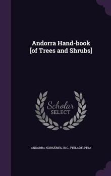 Hardcover Andorra Hand-book [of Trees and Shrubs] Book