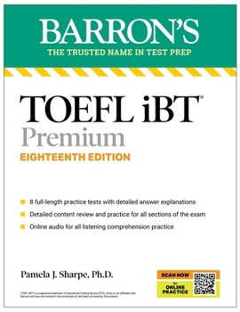 Paperback TOEFL IBT Premium with 8 Online Practice Tests + Online Audio, Eighteenth Edition Book