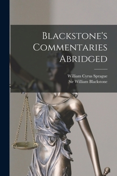 Paperback Blackstone's Commentaries Abridged Book
