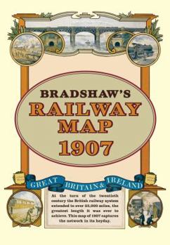 Map Bradshaw's Railway Folded Map 1907 Book