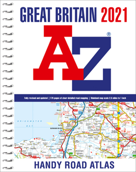 Spiral-bound 2021 Great Britain A-Z Handy Road Atlas Book