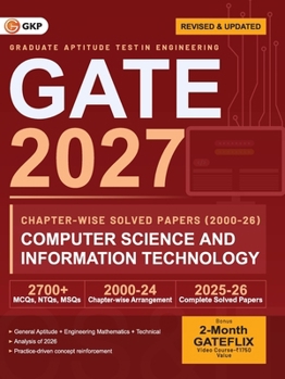 Paperback GATE 2027 Computer Science & Information Technology Chapter-wise Previous Year Solved Papers (2000-2026) 27 Years PYQ with Detailed Solutions MCQs, NT Book