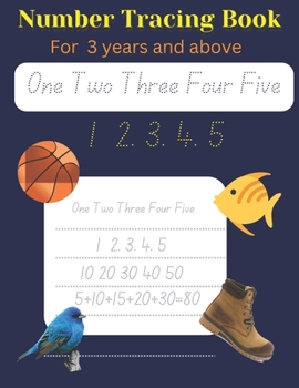Paperback Number Tracing Book: For 3 years old and above Book