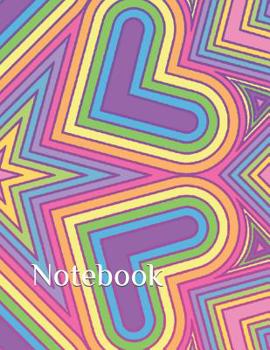 Paperback Notebook: Colorful Trippy Design Book
