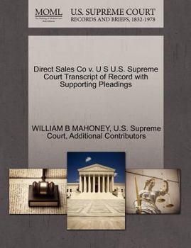 Paperback Direct Sales Co V. U S U.S. Supreme Court Transcript of Record with Supporting Pleadings Book