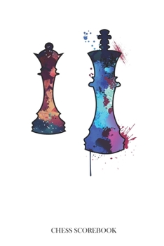 Paperback Chess Scorebook: Chess Scorebook with 100 Scorecards. Cool Colorful Chess Figures. Book