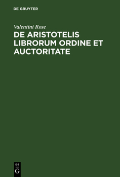 Hardcover De Aristotelis librorum ordine et auctoritate [Latin] Book