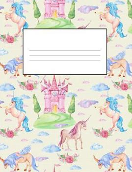 Paperback Unicorn Composition Notebook: 7.4" by 9.7" College Ruled 140 Pages (70 Sheets) Design #6 Book