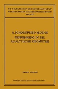 Paperback Einführung in Die Analytische Geometrie Der Ebene Und Des Raumes [German] Book