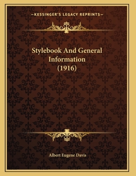 Paperback Stylebook And General Information (1916) Book