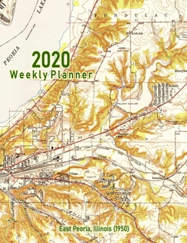Paperback 2020 Weekly Planner: East Peoria, Illinois (1950): Vintage Topo Map Cover Book