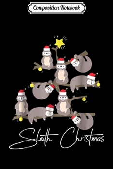Paperback Composition Notebook: Merry Sloth Christmas Christmas Tree Santa Hat Journal/Notebook Blank Lined Ruled 6x9 100 Pages Book