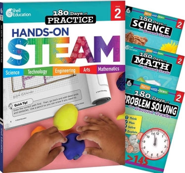 180 Days STEAM, Science, Math, & Problem Solving Grade 2: 4-Book Set