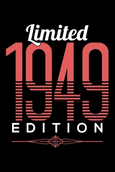 LIMITED 1949 EDITION: Dot Grid Journal, Diary, Notebook, 6x9 inches with 120 Pages.