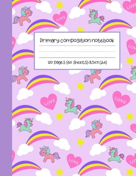 Paperback Primary composition notebook 120 pages (60 sheets) 8.5x11 (A4): 10 Dashed Midlines per page - Grades K-2 I Alphabet Tracing Chart inside - Large size, Book