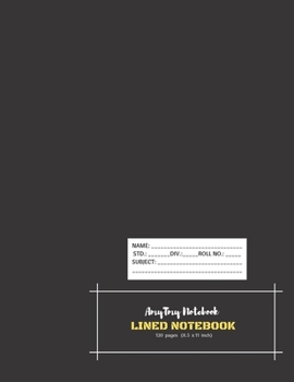 Paperback Lined Notebook - AmyTmy Notebook - 120 pages - 8.5 x 11 inch - Matte Cover Book