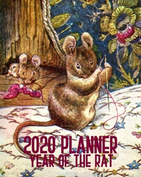 2020 Planner: Year Of The Rat: Monthly & Weekly Planner With Dot Grid Pages: Great Vintage Unique Gift For Chinese & Vietnamese Celebrating Chinese New Year & TET (Rat Planner)