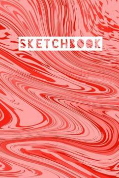 Paperback Sketchbook: Abstract Liquid Marble Red Design Book