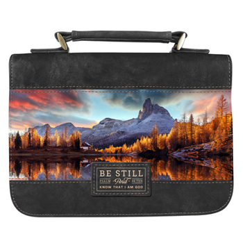 Misc. Bible Cover Med Be Still Scenic Mountain Book