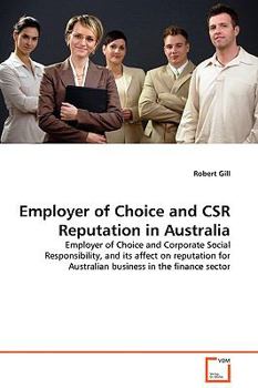 Paperback Employer of Choice and CSR Reputation in Australia Book