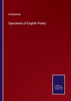 Paperback Specimens of English Poetry Book