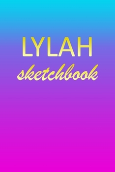 Paperback Lylah: Sketchbook - Blank Imaginative Sketch Book Paper - Pink Blue Gold Custom Letter L Personalized Cover - Teach & Practic Book