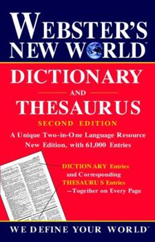 Hardcover Webster's New World Dictionary and Thesaurus, 2nd Edition Book