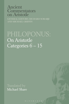 Paperback Philoponus: On Aristotle Categories 6-15 Book