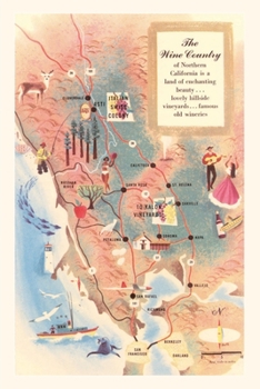 Paperback Vintage Journal Map of California Wine Country Book