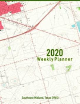 Paperback 2020 Weekly Planner: Southeast Midland, Texas (1965): Vintage Topo Map Cover Book