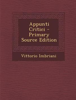 Paperback Appunti Critici [Italian] Book
