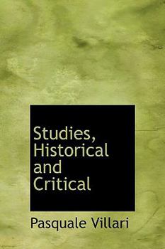 Hardcover Studies, Historical and Critical Book